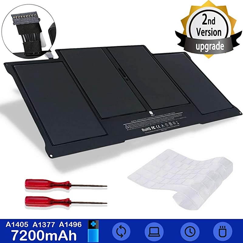 Battery for MacBook Air 13 inch A1369Late 2010 Mid 2011 A1466Mid 2012 Mid 2013 Early 2014 Early 20152017 7200mAh Battery A1496 A1377 A140525 Months Warranty
