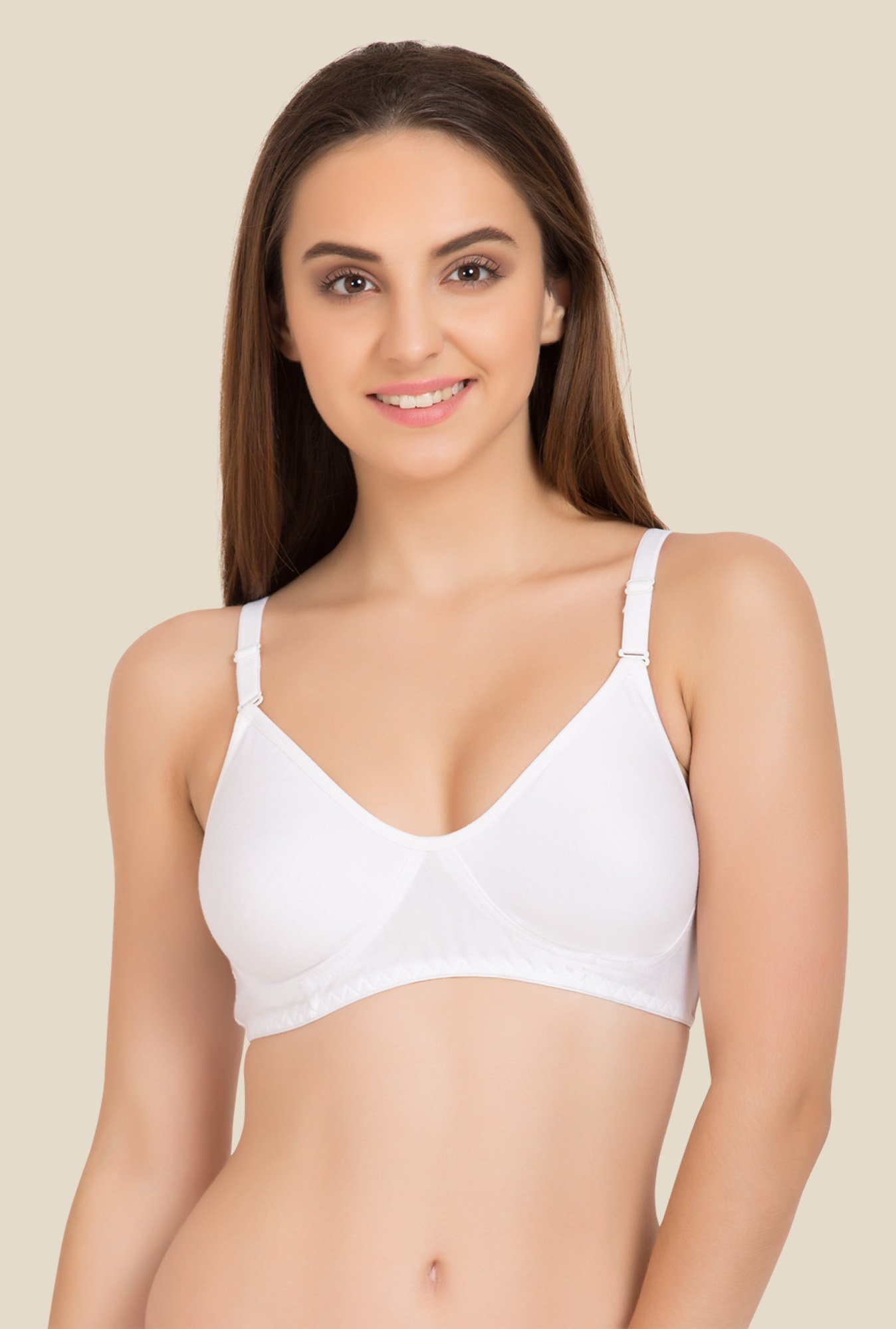 Tweens White & Beige Non Padded Bra (Pack Of 2)