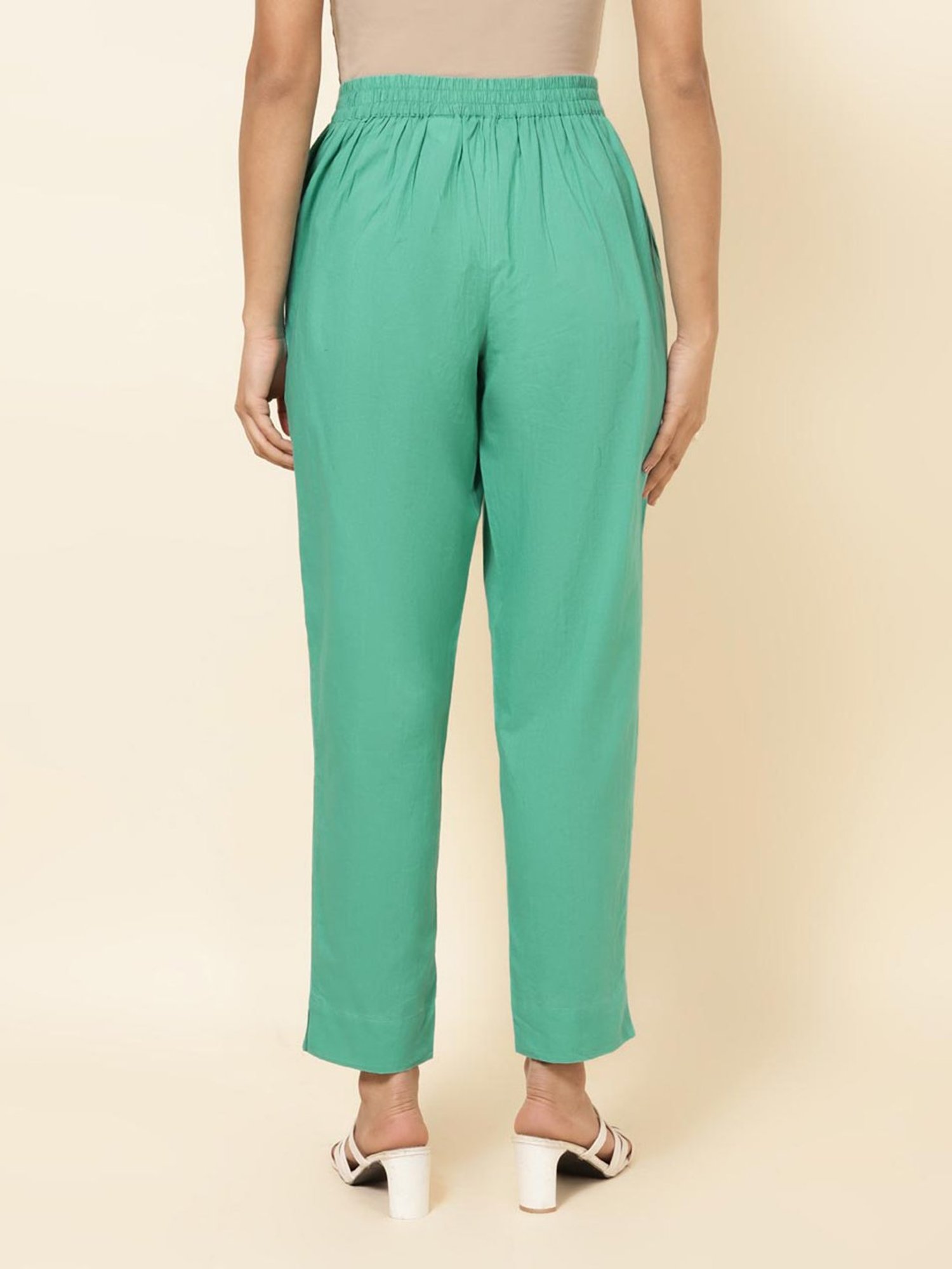 Saffron Threads Black Elasticated Palazzos