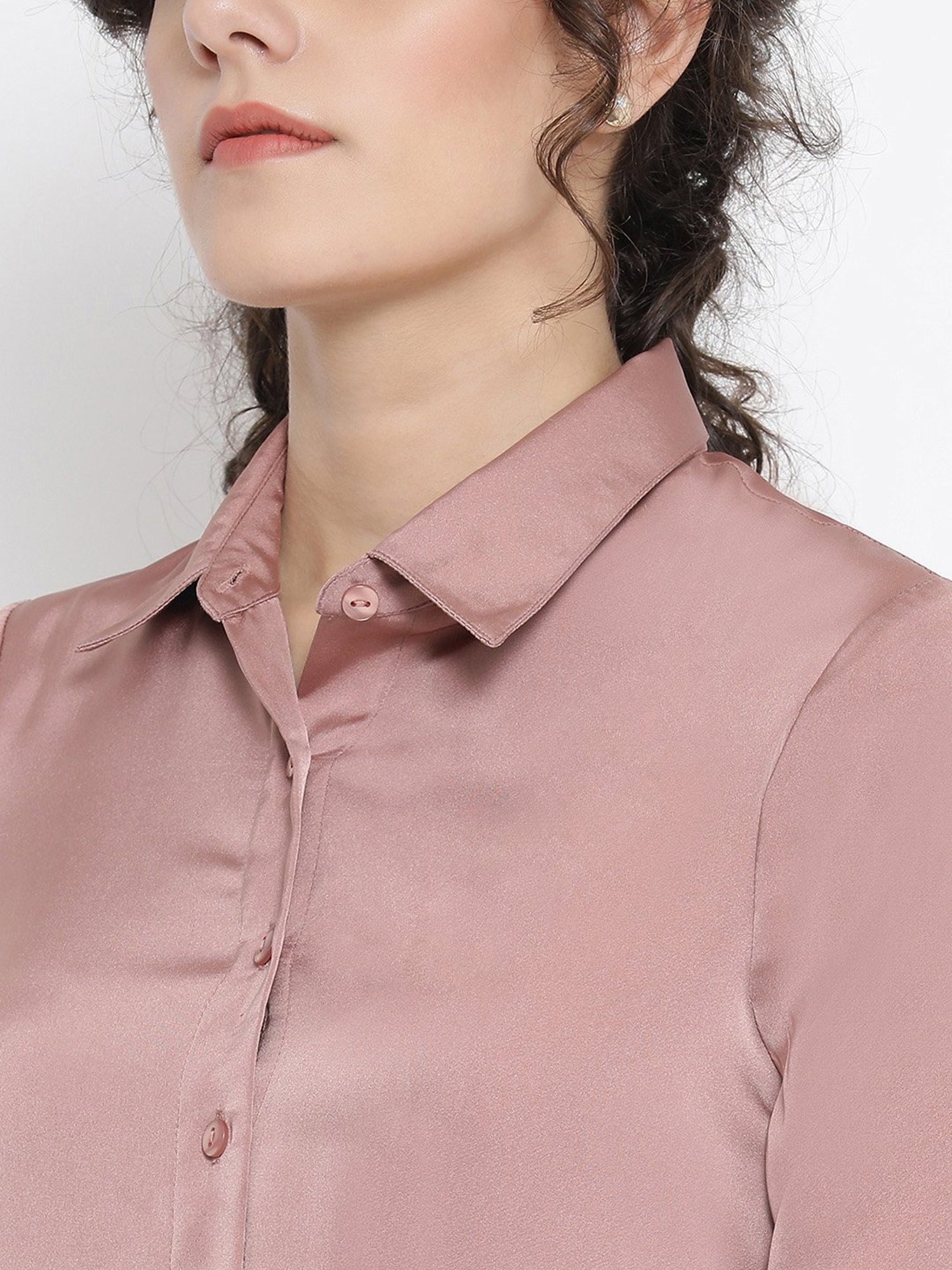 Office & You Pink Dress With Grey Flower Bunch Brooch