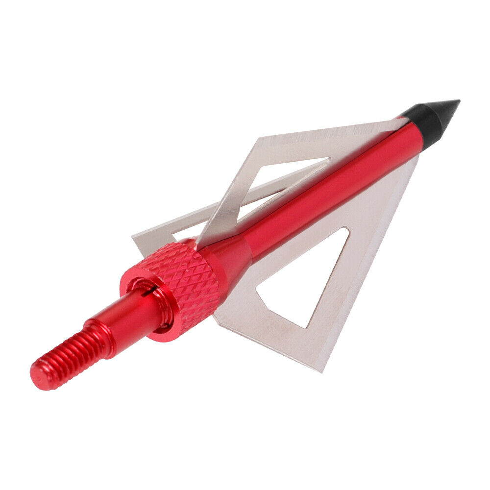 12&times;100grain 3 Blade Crossed Broadhead Arrow Head Bow Archery Fishing Hunting(Red/100 Grain)