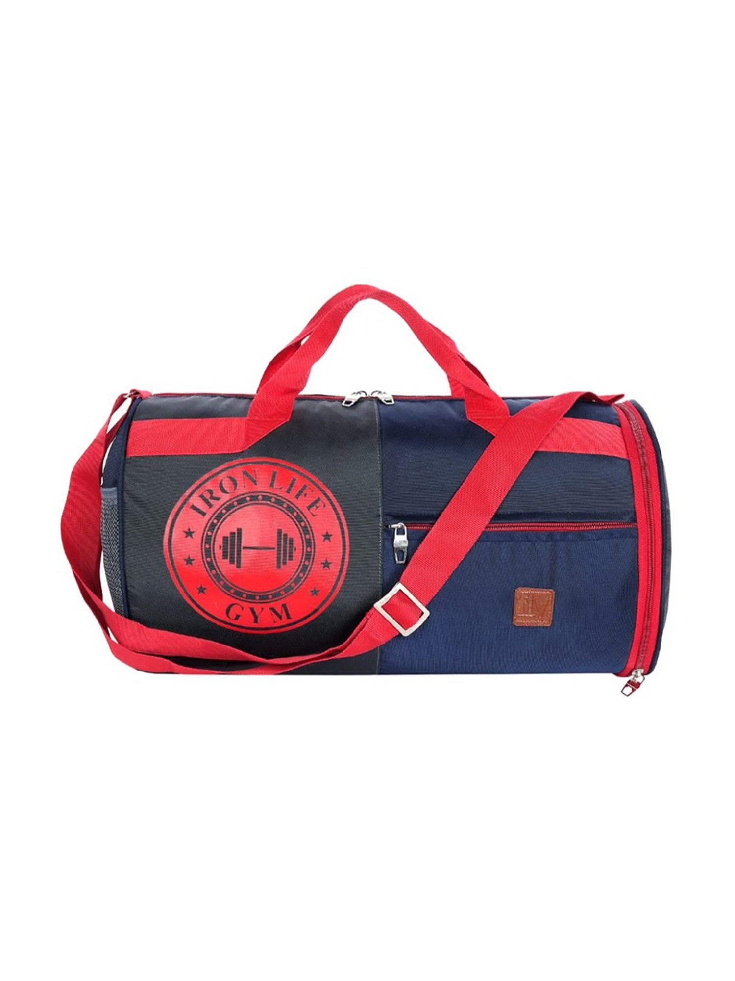 Fly Fashion Red Solid Medium Gym Bag