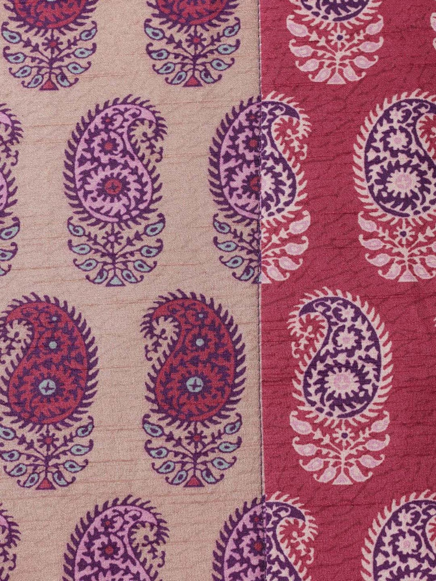 Swayam Beige & Red 200 TC Table Mats - Set of 2