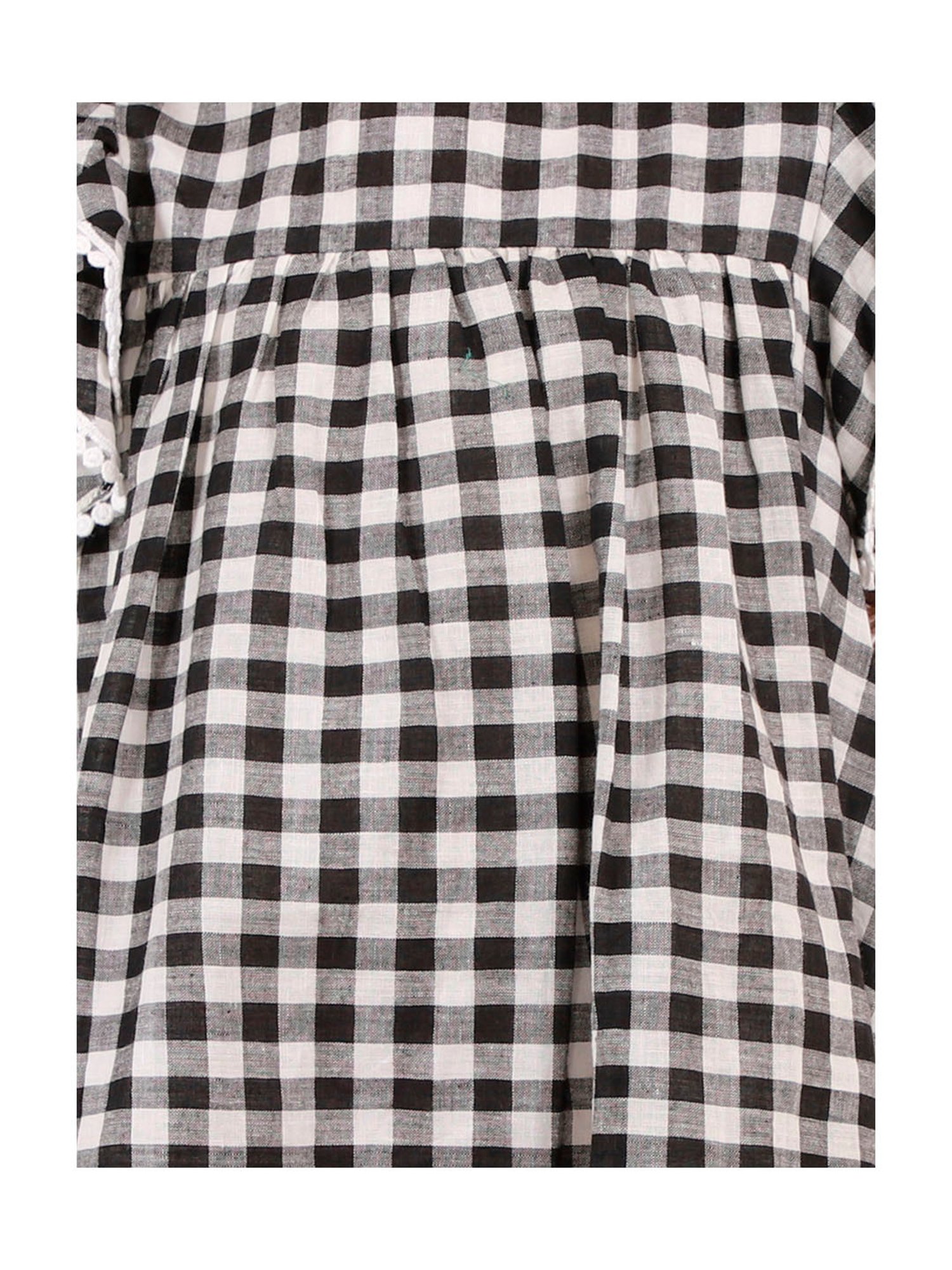 Lil Drama Kids Black & White Checks Dress