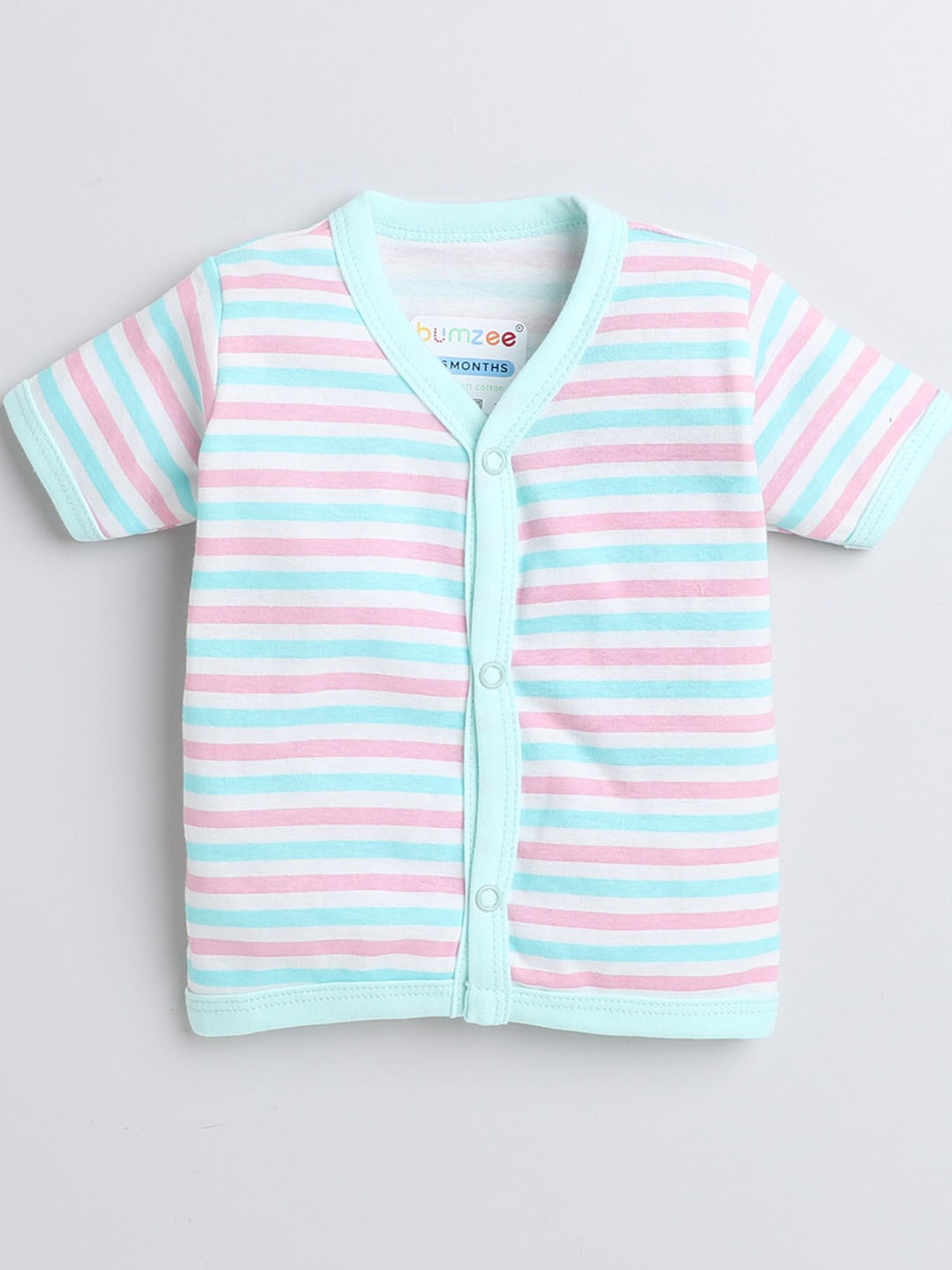 Bumzee Kids Blue & White Printed Jhablas (Pack Of 3)