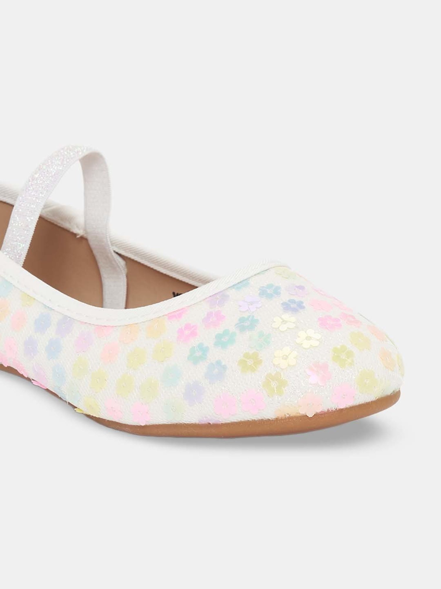 Pantaloons Junior White & Pink Mary Jane Shoes
