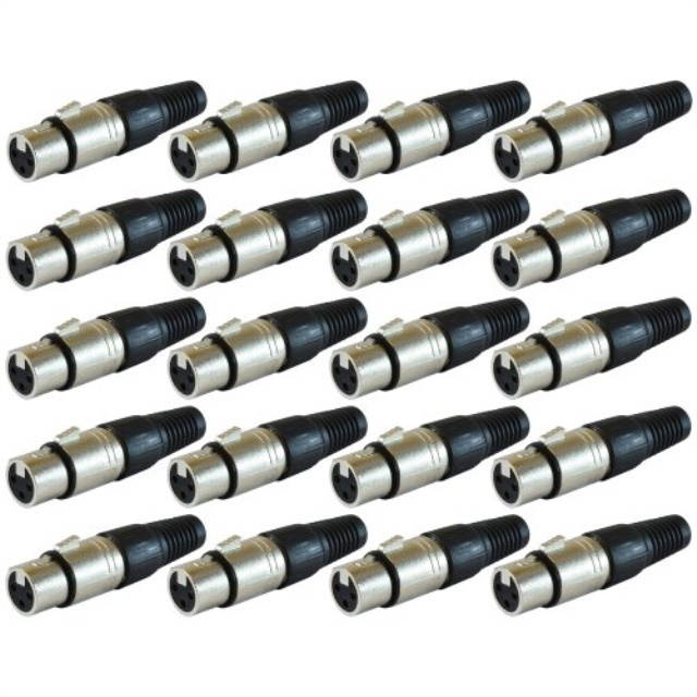 gls audio xlr female plugs connectors xlrf plug  20 pack