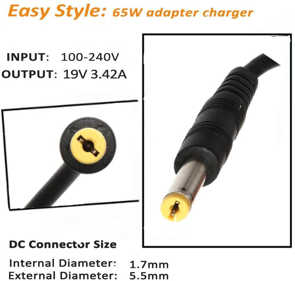 AC Adapter Power Supply Cord for Acer LCD Monitor S202HL S230HL S231HL S232HL H236HL G246HL H276HL G276HL G236HL S240HL S220HQL S271HL H226HQL G226HQL S202HL S241HL HN274H UM.VG6AA.B01