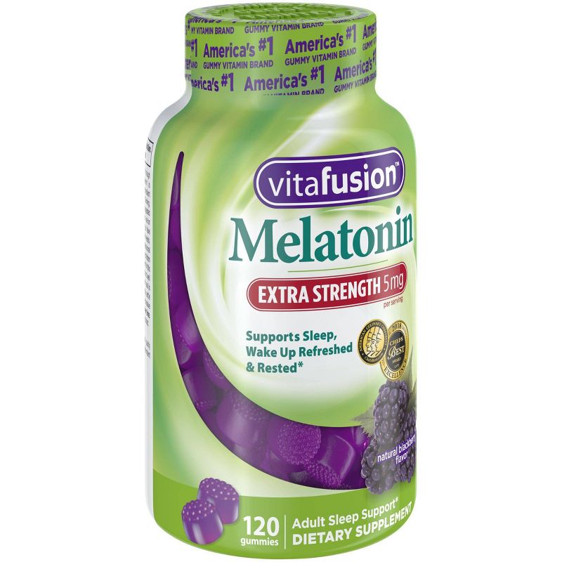 Vitafusion Extra Strength Melatonin Vitamin Gummies - Blackberry - 120ct