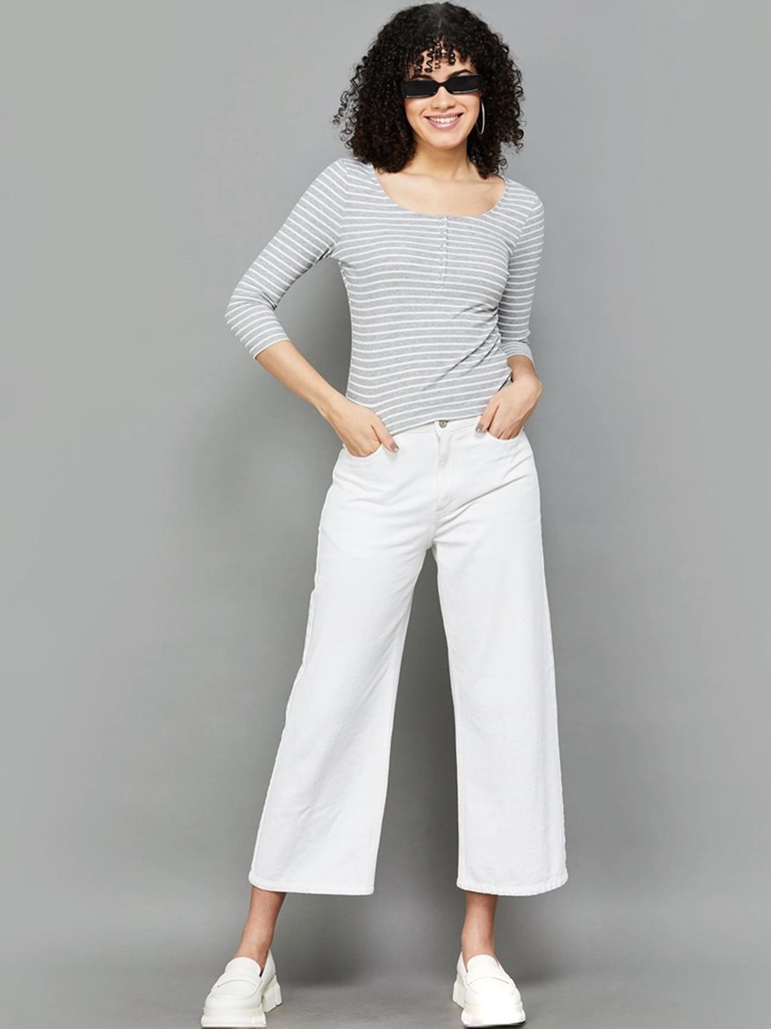 Fame Forever by Lifestyle Grey Striped Top