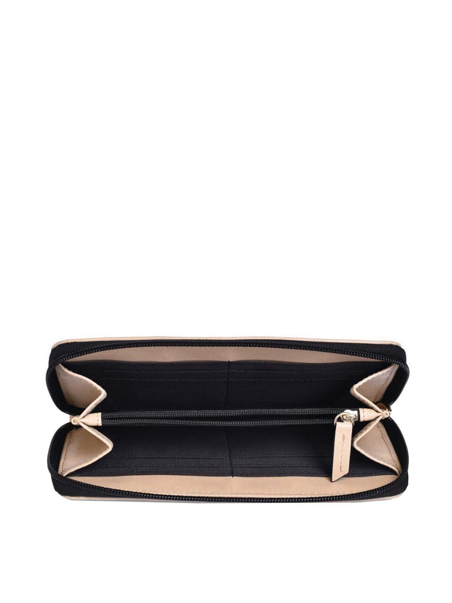 BELWABA Beige Solid Zip Around Wallet for Women