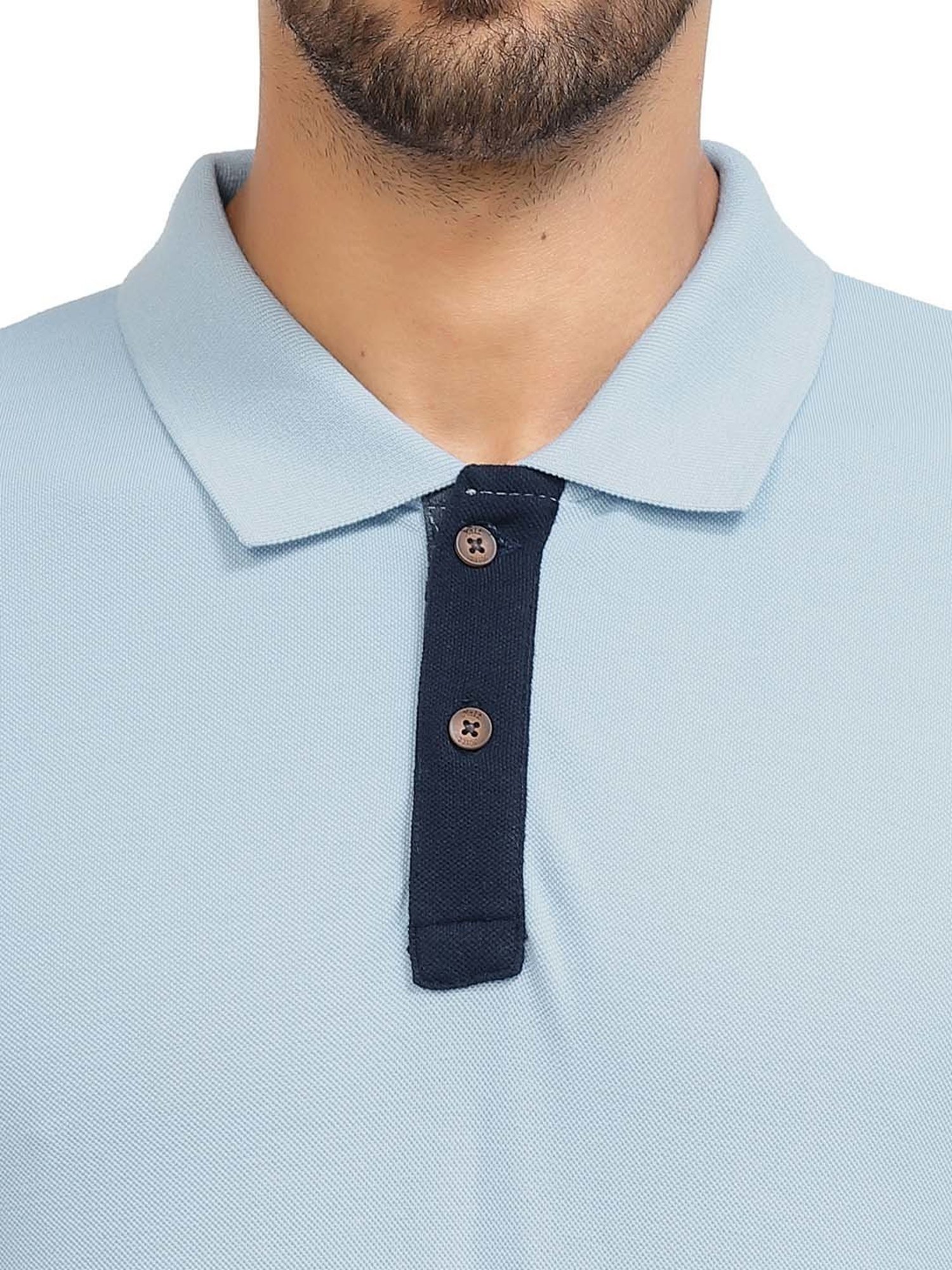 Kalt Sky Blue Regular Fit Polo T-Shirt