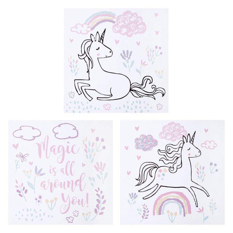 Trend Lab Unframed Wall Canvas Unicorn - Pink