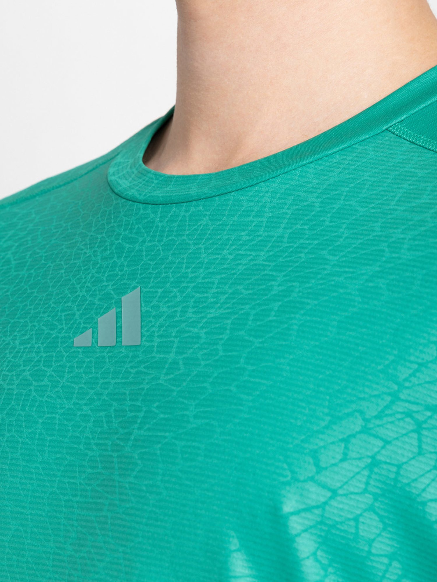adidas Green Regular Fit Workout PU Print Sports T-Shirt