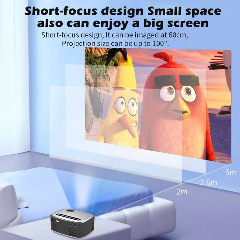 Mini Projector Portable LED  Screen Mirroring Home Theater Projector