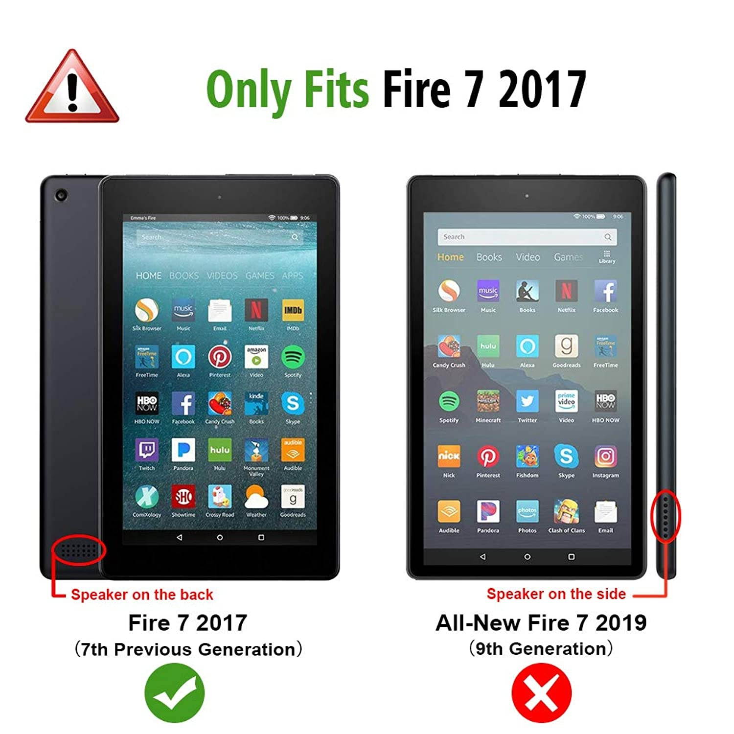 Fintie Slim Case for Amazon Fire 7 Tablet (Previous Generation - 7th, 2017 Release), Ultra Lightweight Slim Shell Standing Cover with Auto Wake/Sleep, Black