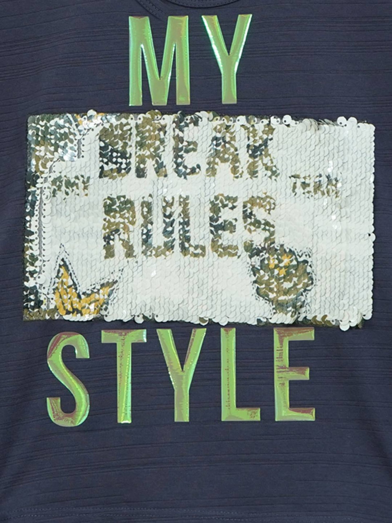 ZIAMA Kids Grey Embellished Top