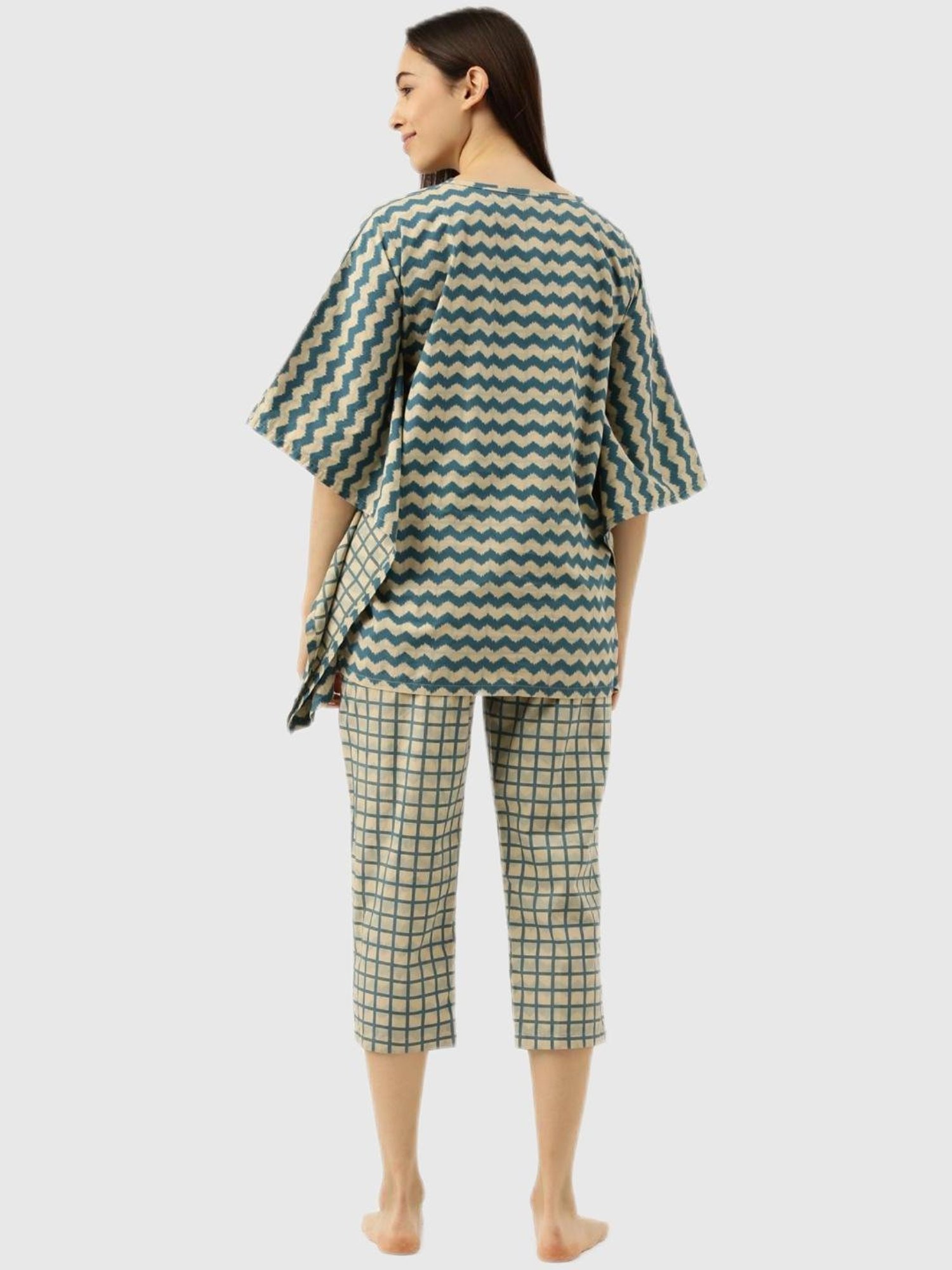 Clt.s Blue Chevron Print Pajama Set