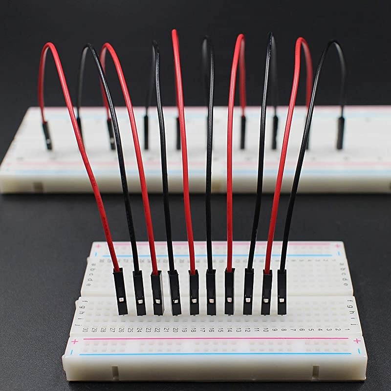 Breadboard Male to Male Jumper Wires Black Red Color for Power Lines 01 Square Head 60Pack 24AWG by Hellotronics MM 15CM Pack of 60