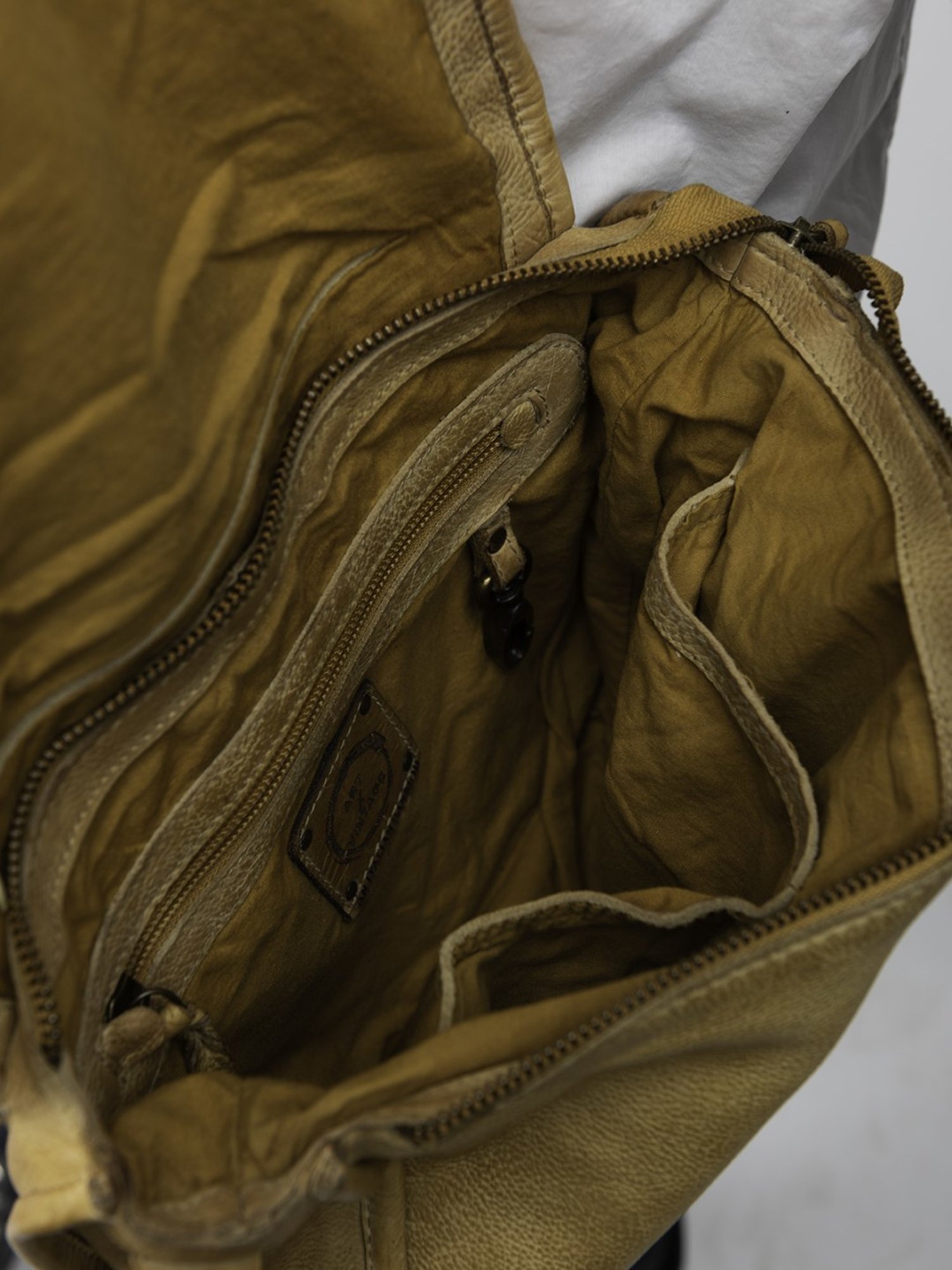 Art N Vintage Carla Mustard Yellow Leather Textured Small Sling Handbag