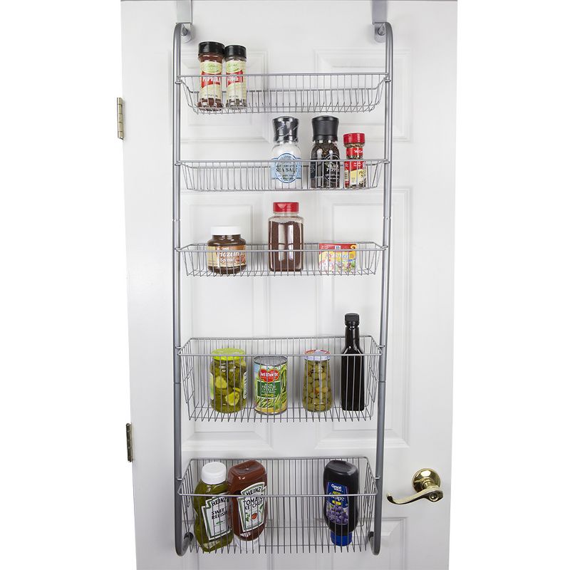 Home Basics Over the Door Kitchen Pantry Organizer, Grey