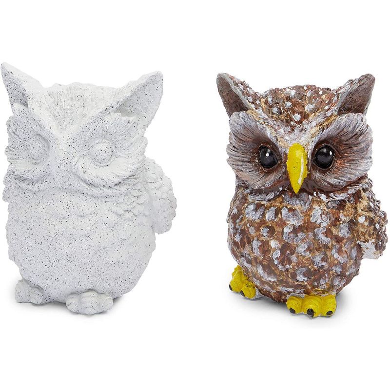 Bright Creations 16 Pieces Owl Pet Rock Painting Kit with 12 Paint Pods, 2 Paint Brushes, and 2 Owls, Craft Kits