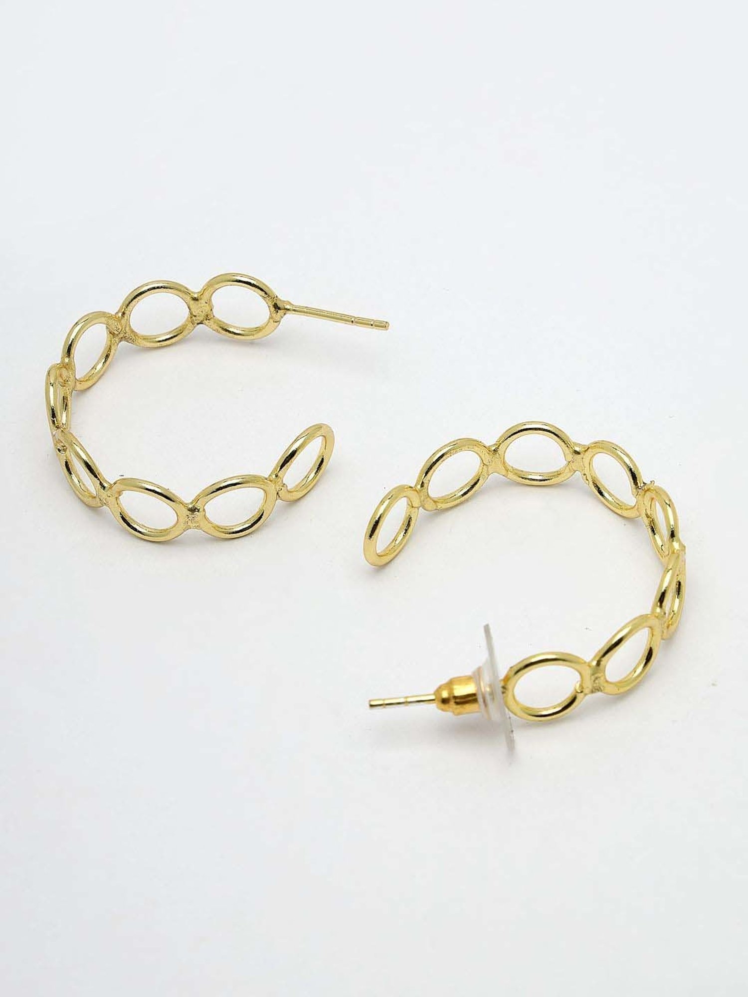 NVR Gold-plated Contemporary Half Hoop Earrings for Women