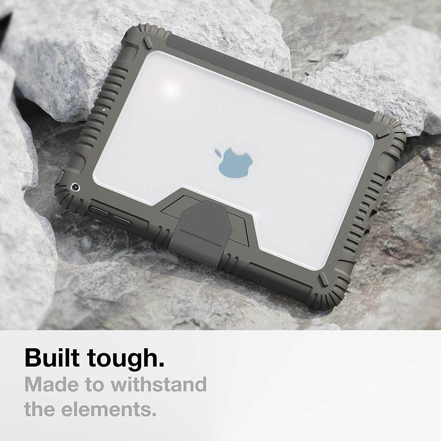 Encased iPad Air 3 Case with Kickstand Cover (2019) Ultra Protective Clear Back Stand Case for Apple iPad Air 10.5 inch (2017) - Black