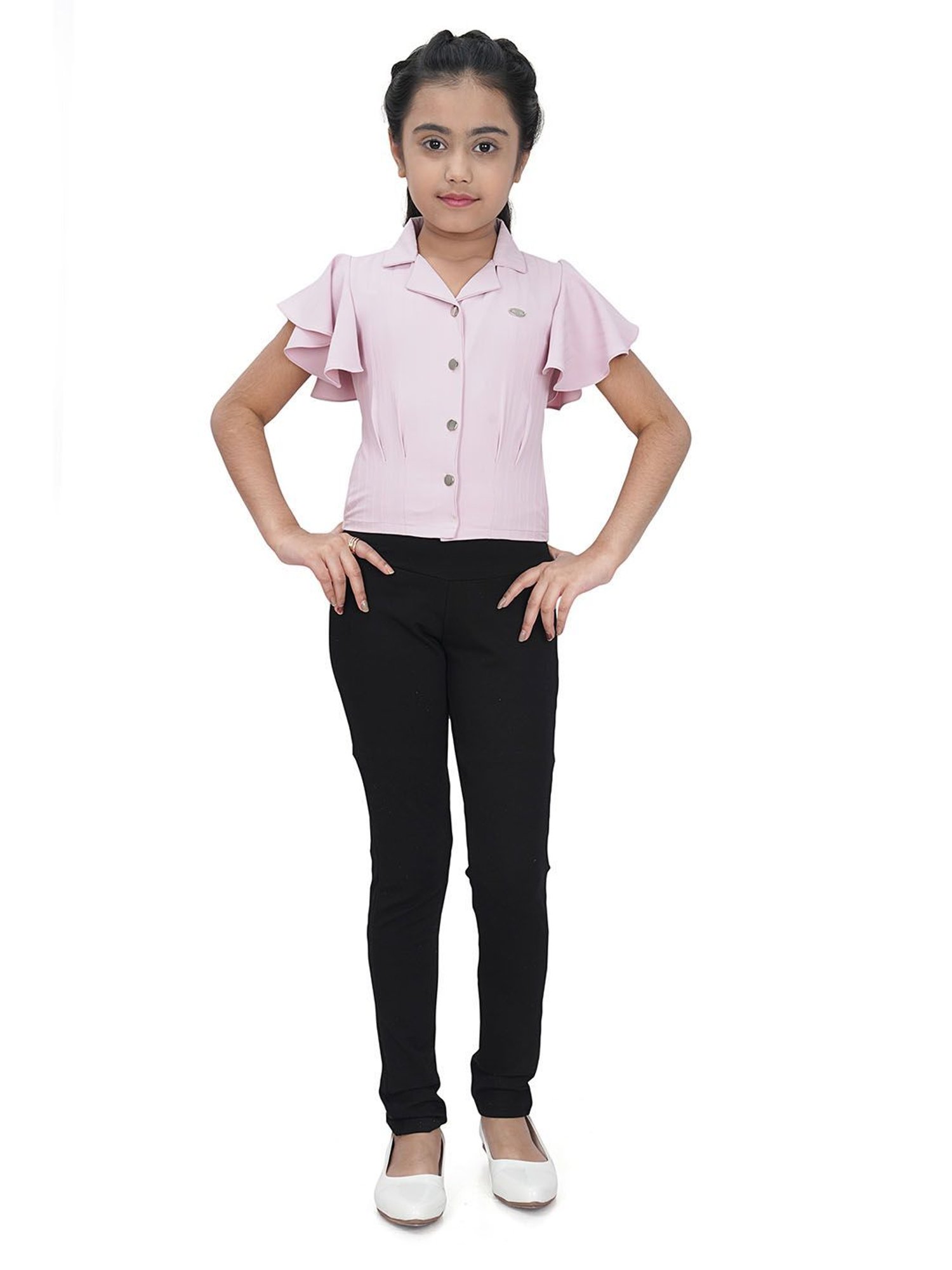 Tiny Girl Light Pink Solid Shirt