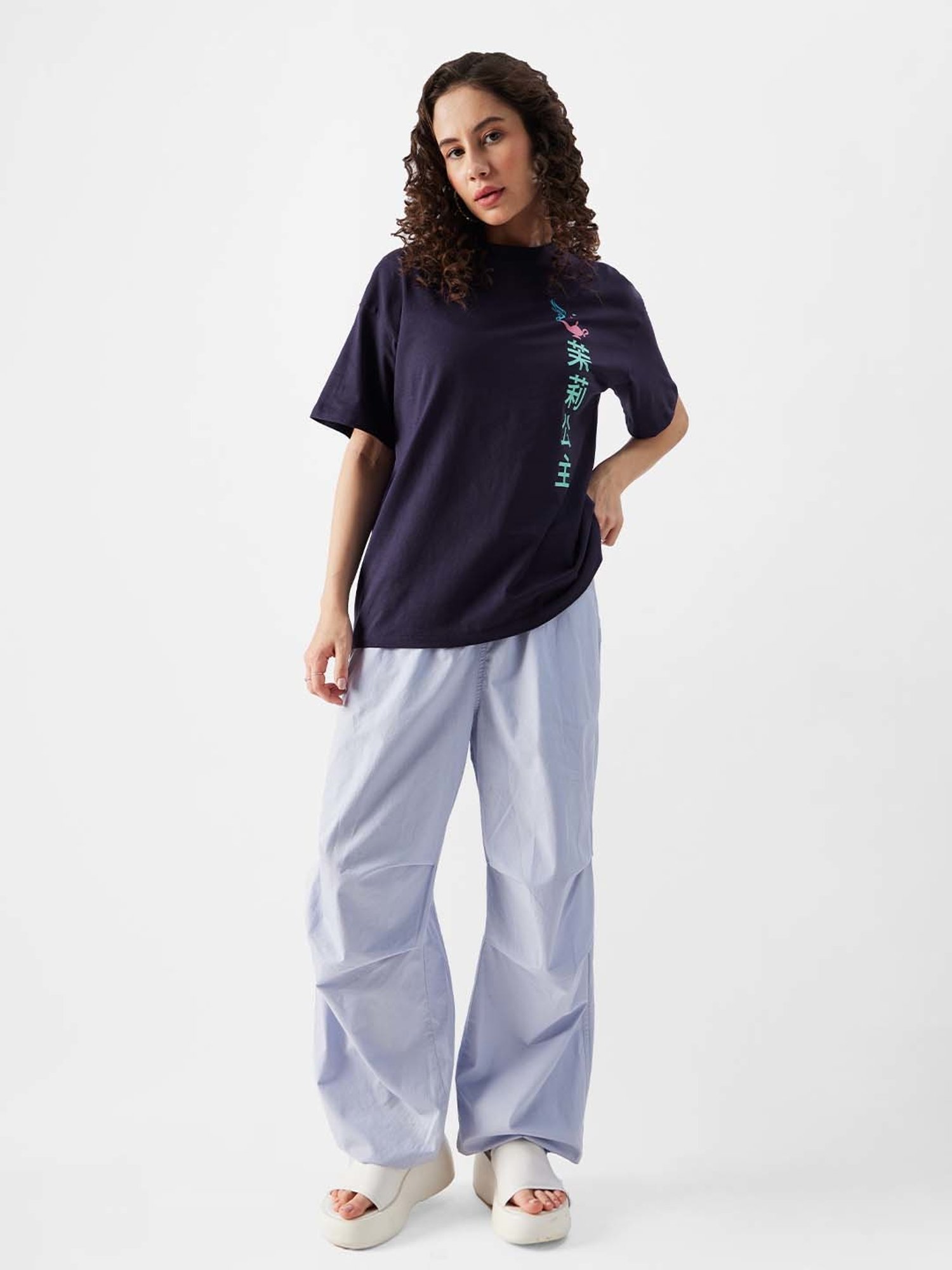 The Souled Store Blue Cotton Printed T-Shirt