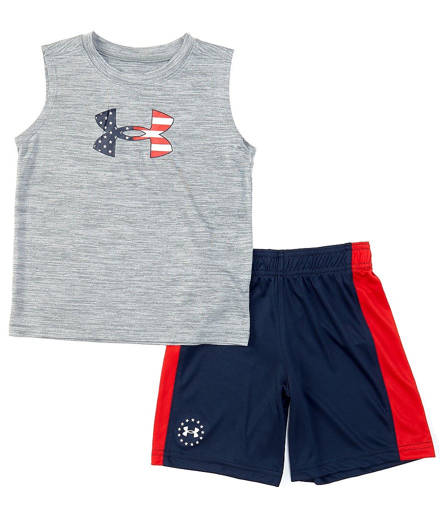 Champion Little Boys 2T-7 Short-Sleeve Script Logo Tee & Short Set