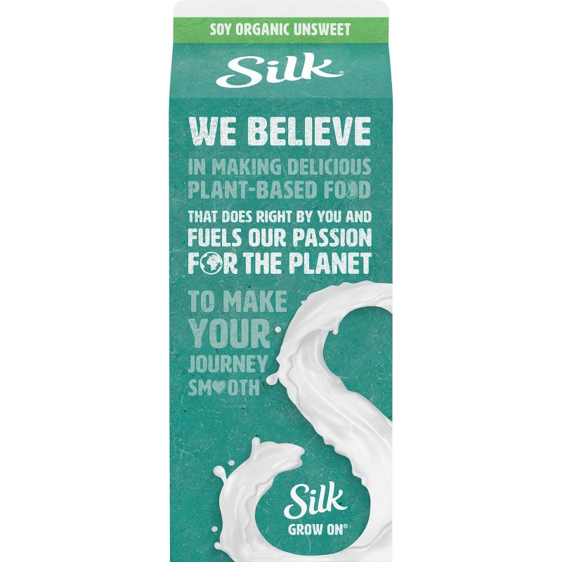 Silk Organic Unsweetened Soy Milk - 0.5gal
