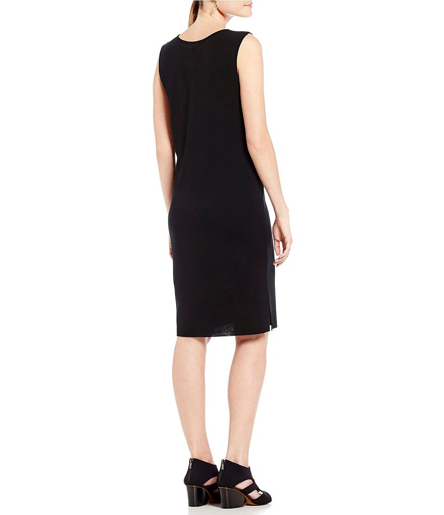 Calvin Klein Sleeveless Round Neck Button Front Sheath Dress