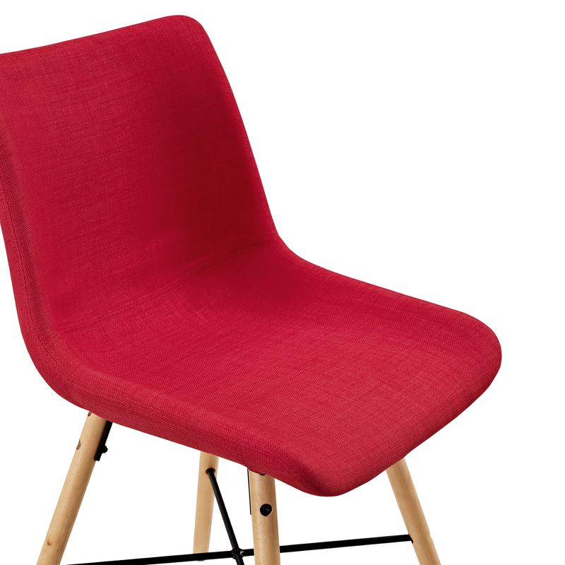Set of 2 Upholstered Linen Side Chair Red - Saracina Home