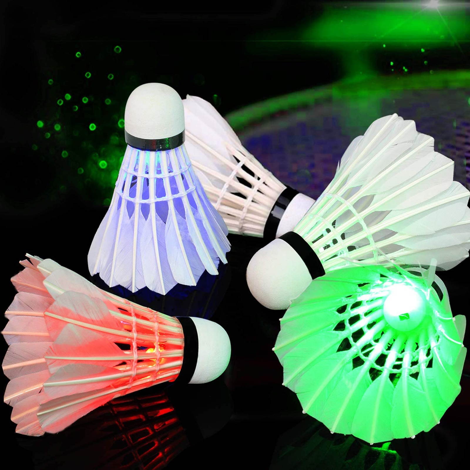4pcs Practical Glowing Badminton Unique LED Shuttlecocks Training Badminton