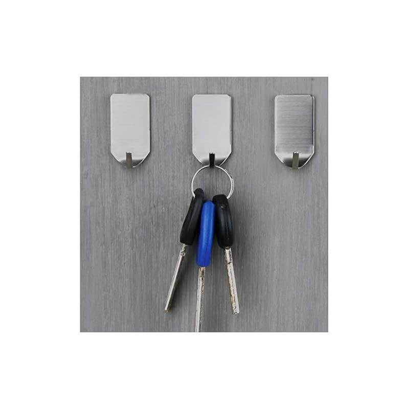 Adhesive Hooks Hat Hooks Rack for Wall Mounted Hangers 304 Stainless Steel Waterproof Stick on Hooks Strong & Durable (Max Load up to 4Lbs)-20 Packs