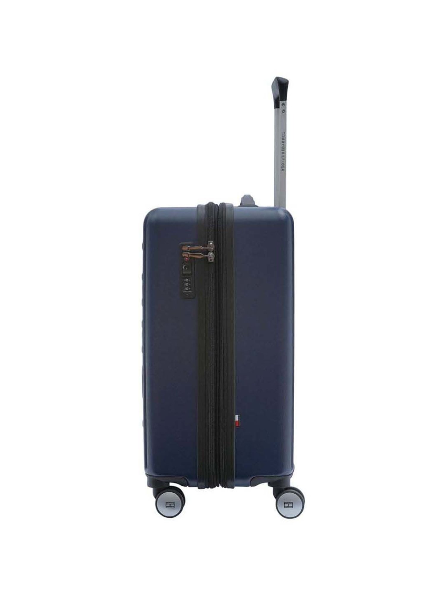 Tommy Hilfiger Empire X Navy Textured Hard Cabin Trolley Bag - 57 Cms