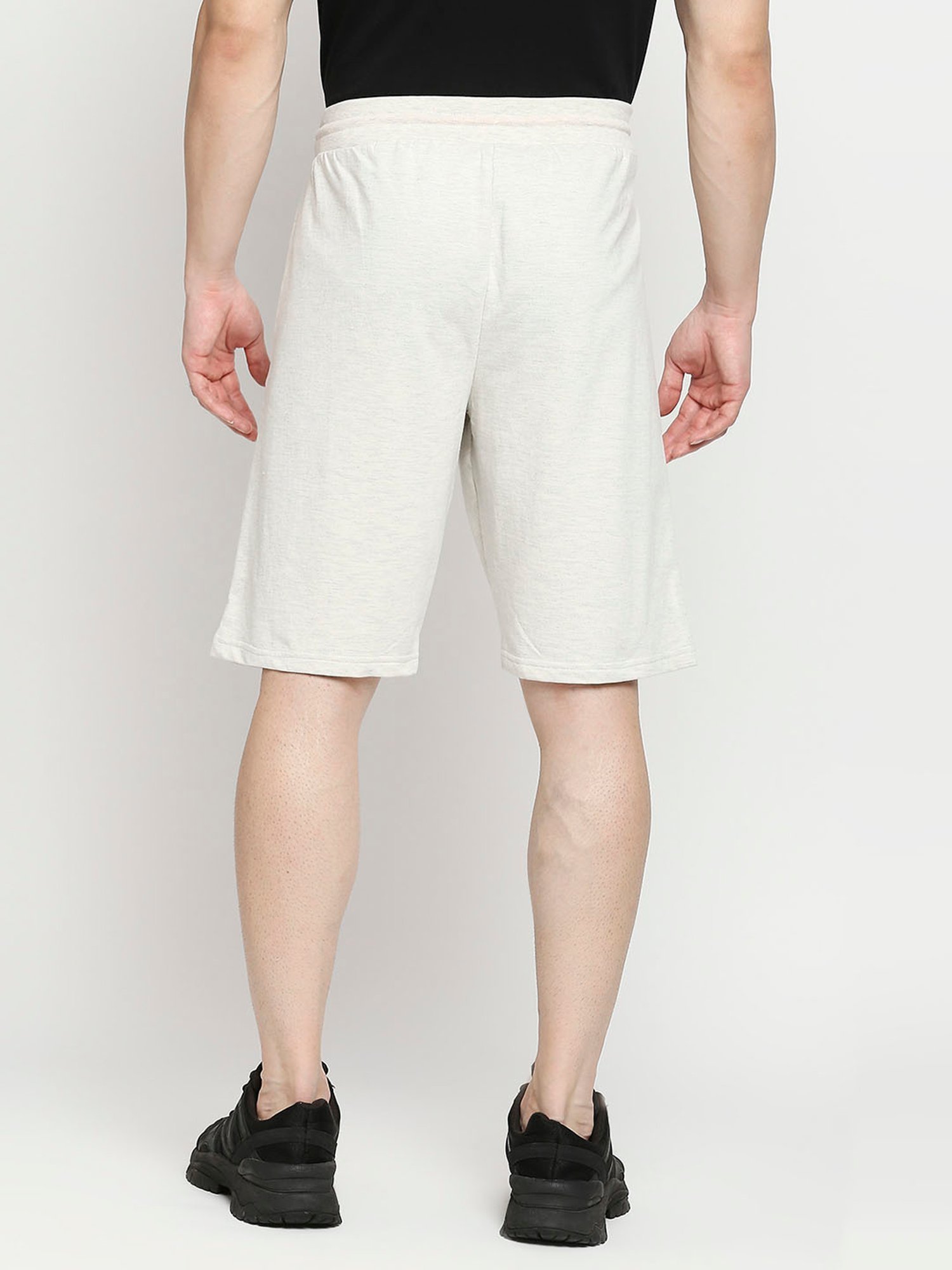 UnderJeans by Spykar White Cotton Regular Fit Shorts