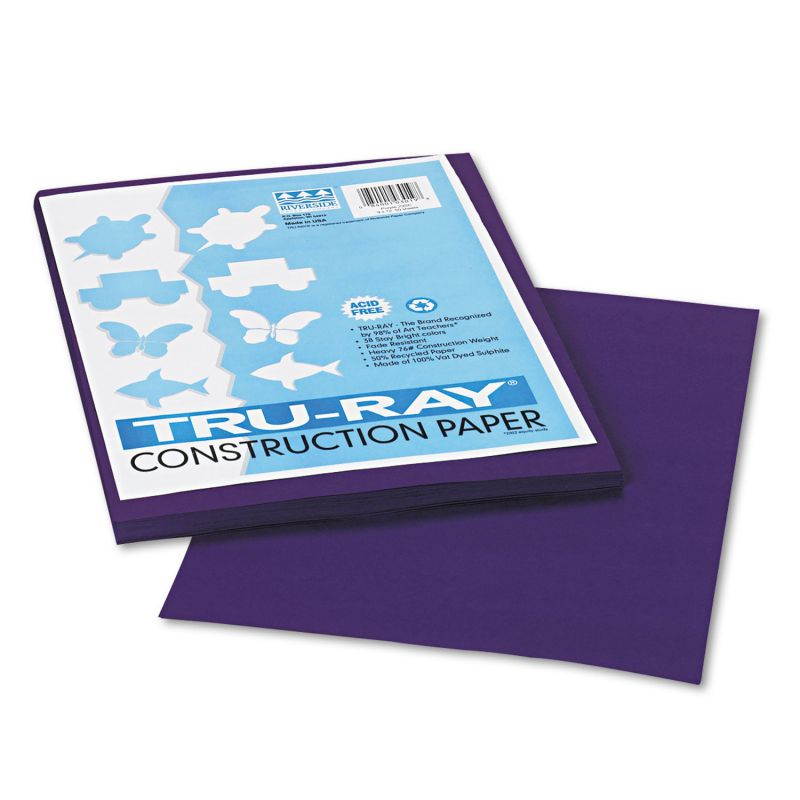Tru-Ray Construction Paper, 76lb, 9 x 12, Purple, 50/Pack 103019
