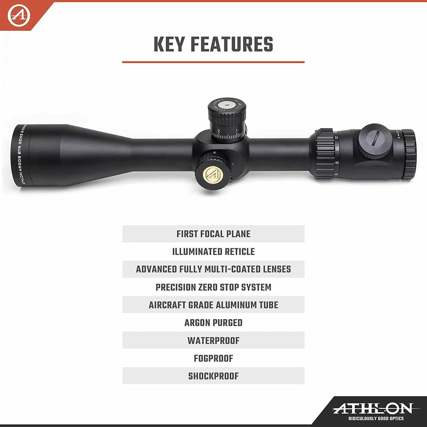 Athlon Optics Argos BTR Gen 2 6-24x50 APMR FFP IR MIL Direct Dial Riflescope