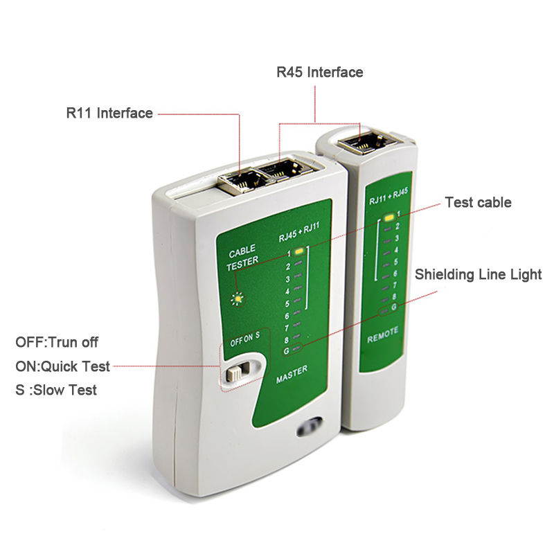 Telephone RJ11 RJ12 RJ45 CAT5 UTP Network USB Lan Cable Remote Tester - LED Indicate - For PC