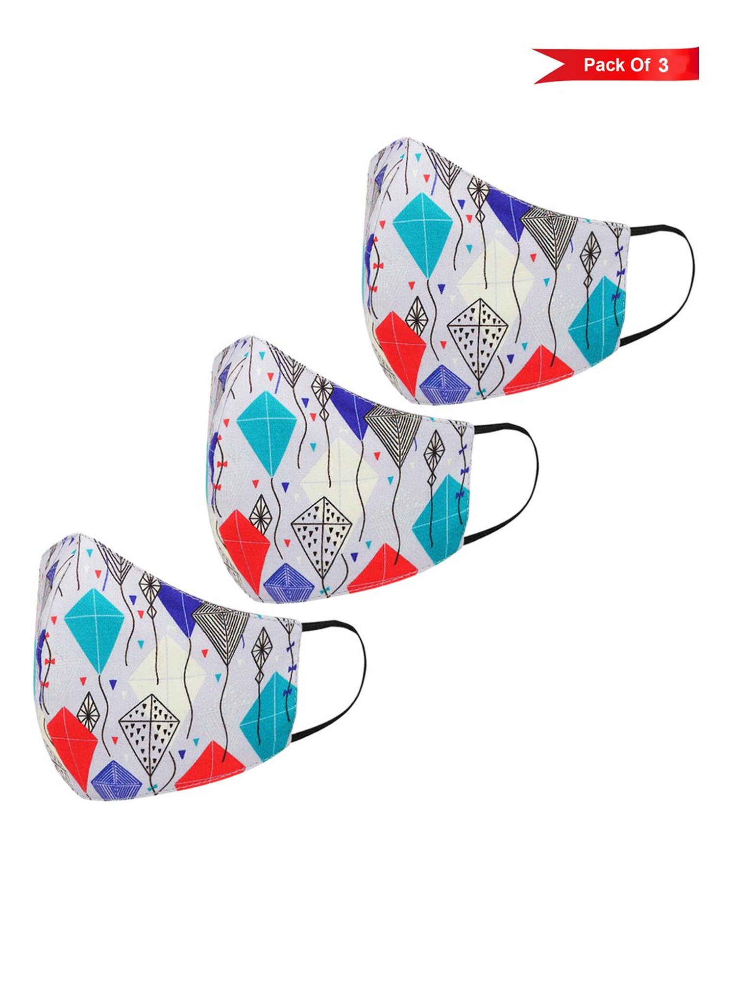 Tossido 2 - 7 Yrs. KIDS 3 Layered Reusable Face Masks - Pack of 3