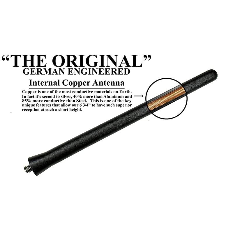 The Original 6 3/4 Inch is Compatible with Lexus IS250 Convertible (2010-2015) - Car Wash Proof Short Rubber Antenna - Internal Copper Coil - Premium Reception - German Engineered