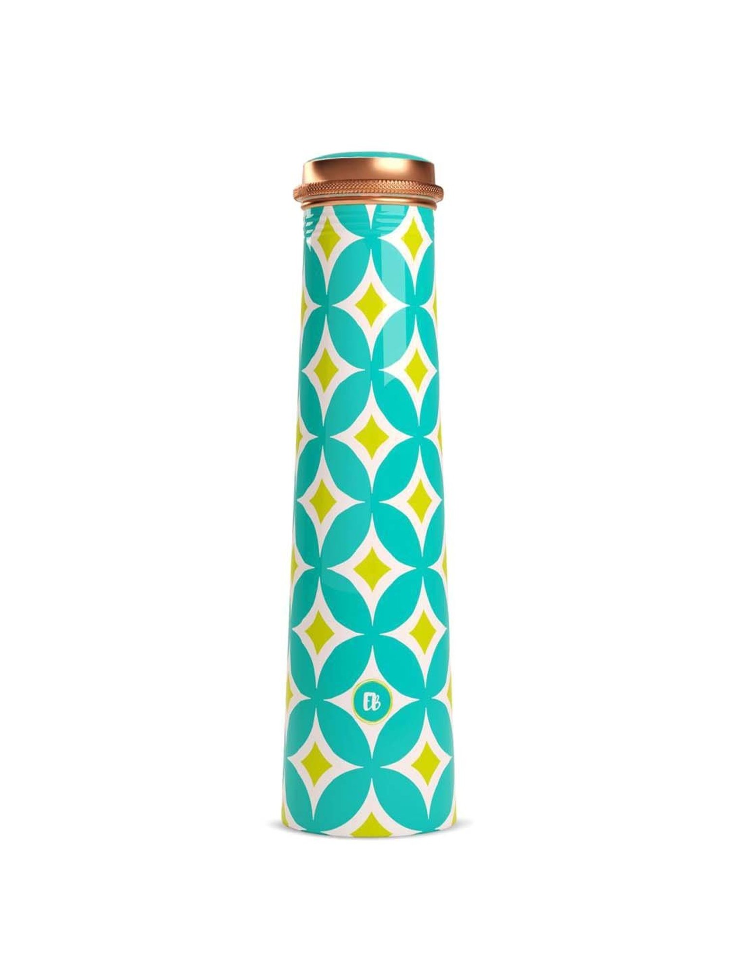 Everything Beautiful Aqua Blue Copper Water Bottle - Slim (0.75 L)