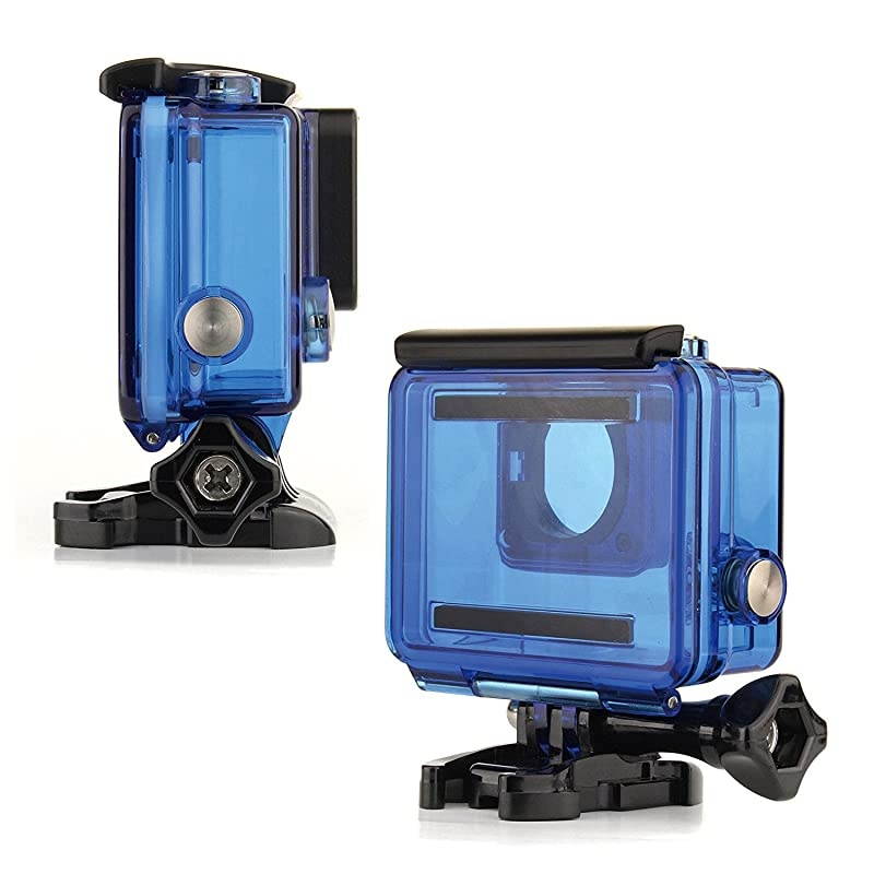 Protective Waterproof Dive Housing Case for GoPro Hero 4 Hero 3+ Hero 3 Black Silver Camera Underwater 40 Meters 131 Feet Transparent Blue