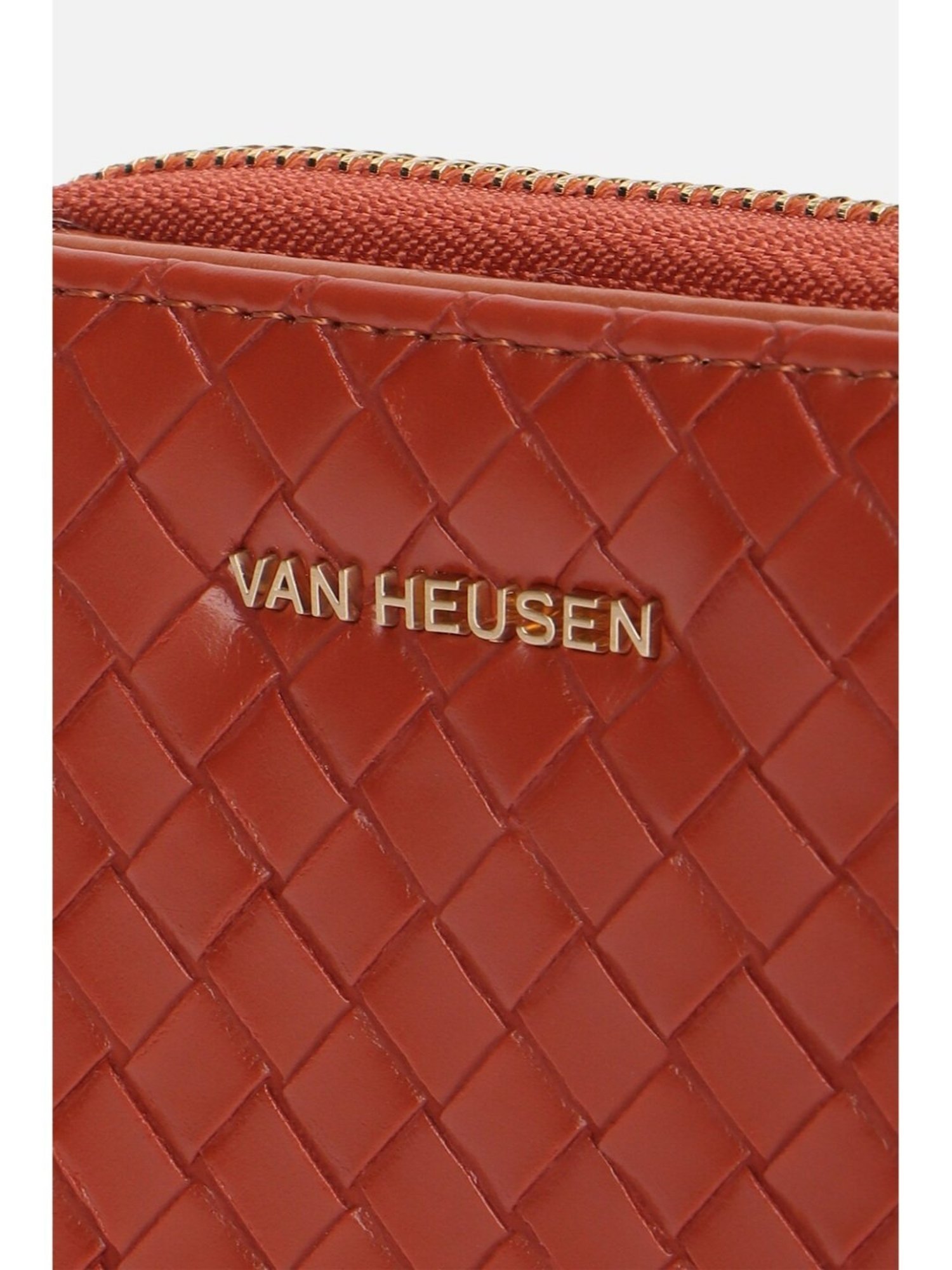 Van Heusen Red Textured Zip Around Wallet for Women