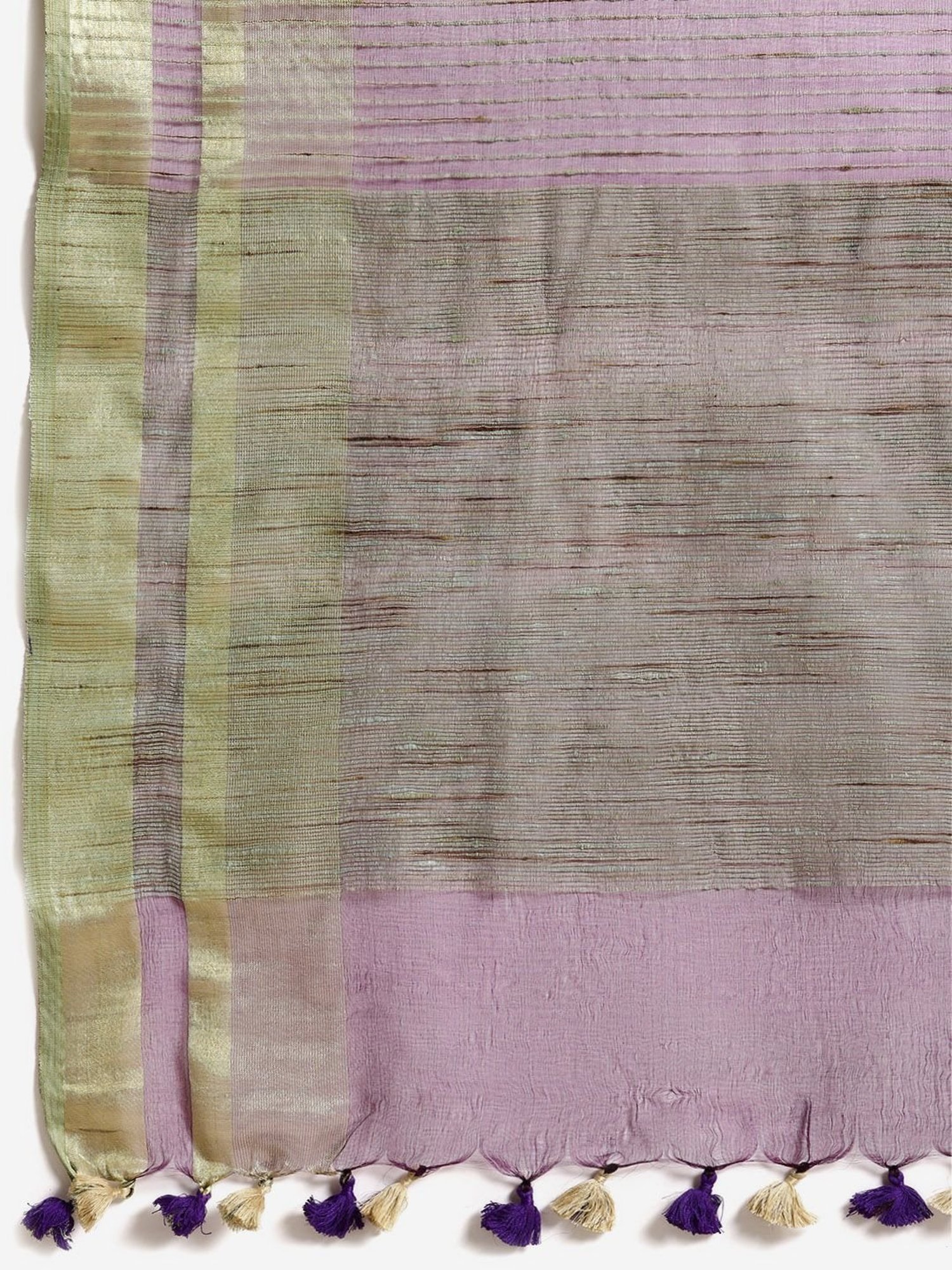 Kalakari India Purple Embroidered Saree With Unstitched Blouse