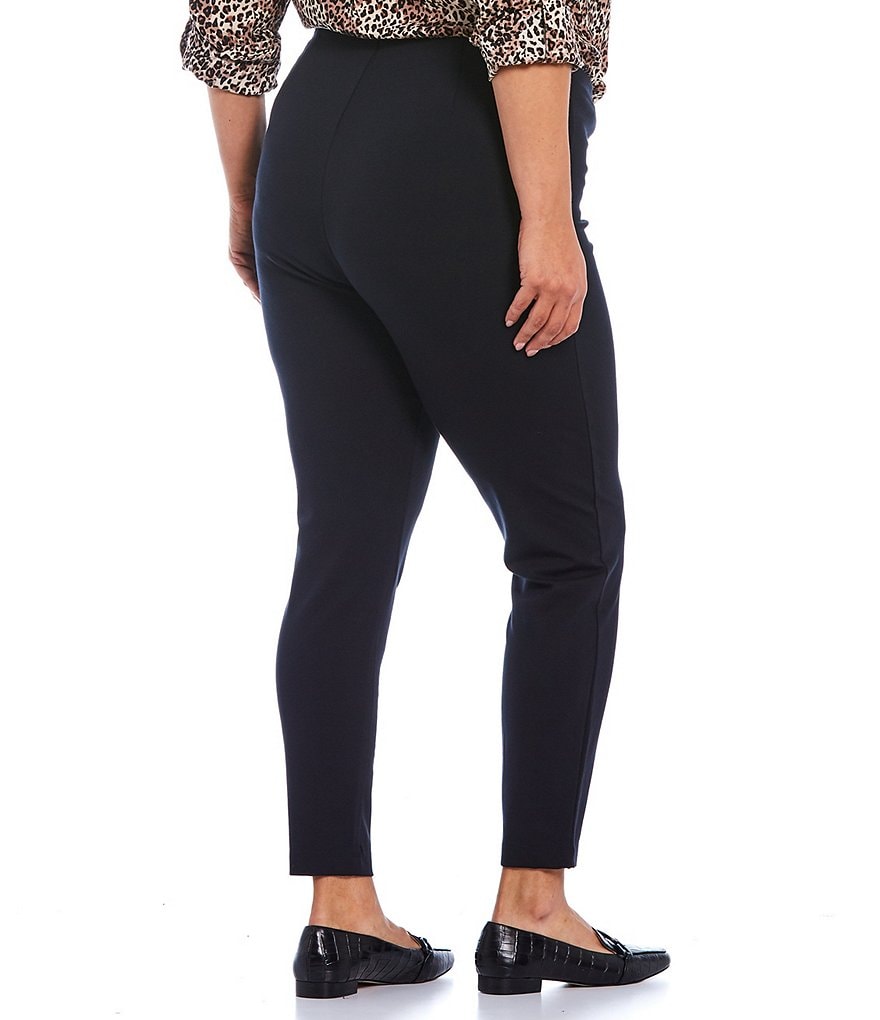 Intro Plus Size Solid Double Knit Tummy Control Leggings