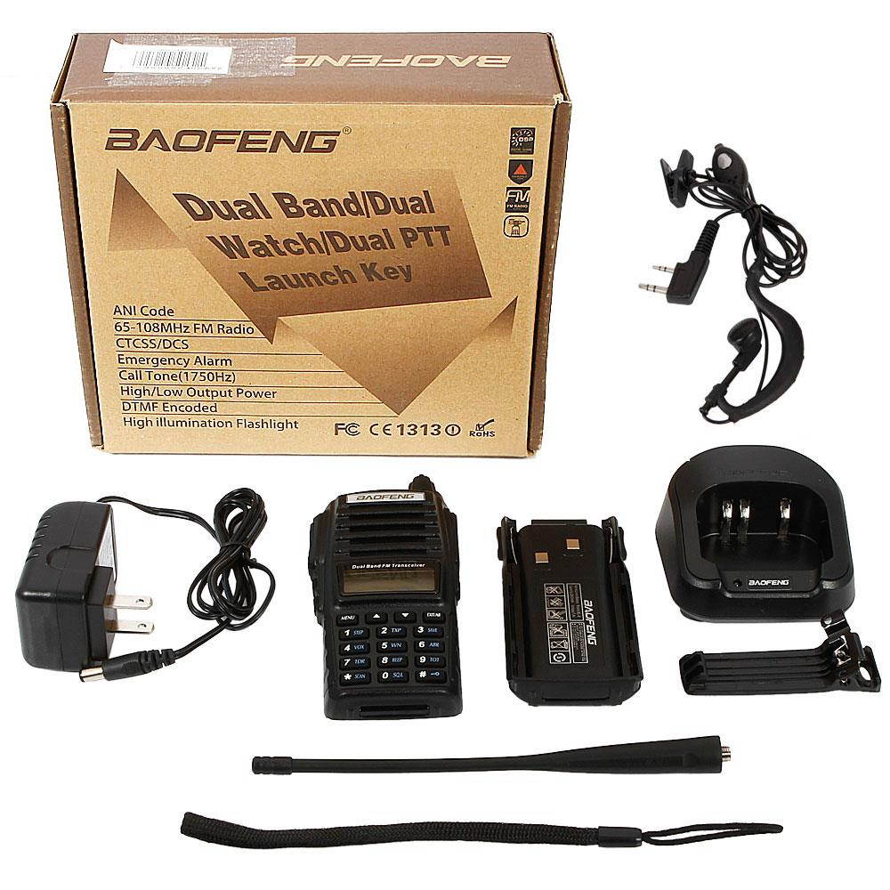 Baofeng Black UV-82 VHF/UHF MHz Dual-Band Ham Walkie Talkies Two-way US Adapter
