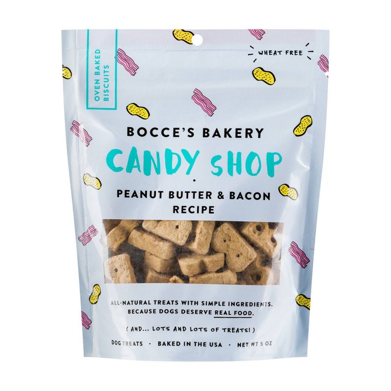 Bocce's Bakery Peanut Butter Bacon Candy Shop Dog Treats - 5oz
